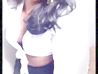 Desi, Desi Ladyboy, Selfie Cumshot Standing